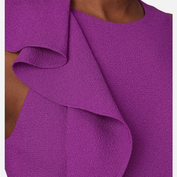 Black Halo Purple Ruffle Peplum Wide-Leg Jumpsuit - Picture 4 of 9